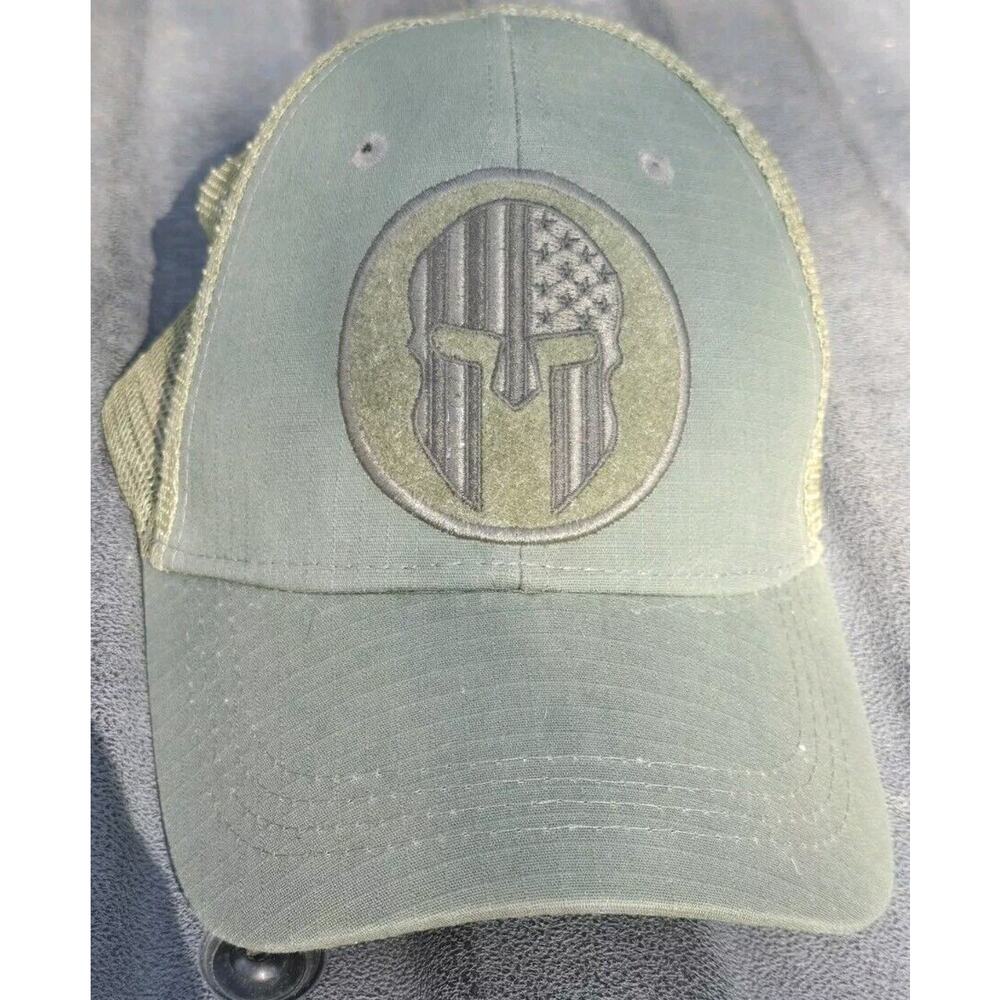 Highland Tactical Hat Cap Mesh Back Adjustable Trucker Snapback Spartan Green